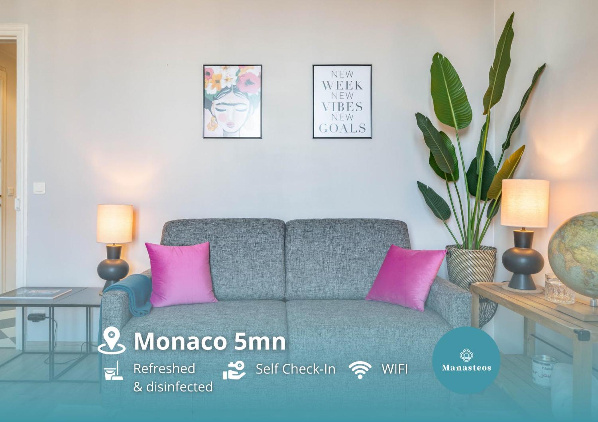 Апартаменты Frontiere De Monaco - Balconnet Vue Mer - Ba Босолей Экстерьер фото